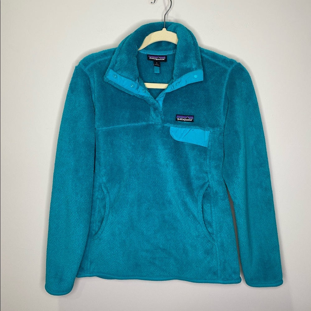 Patagonia teal Snap T fleece pullover